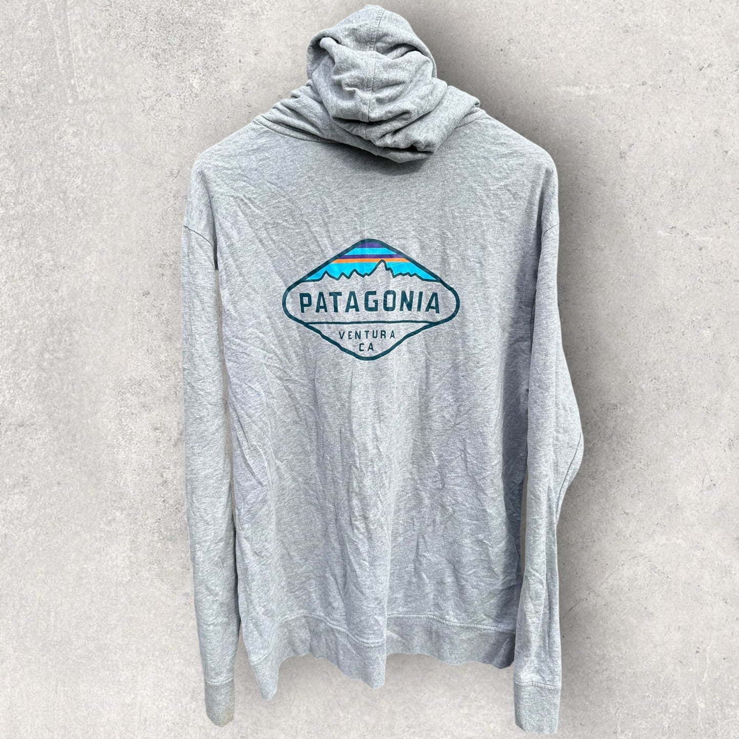 PATAGONIA GREY FULL ZIP HOODED JUMPER