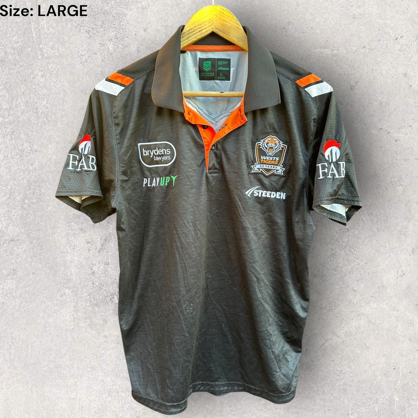 Wests Tigers 2024 STEEDAN Media polo black shirt