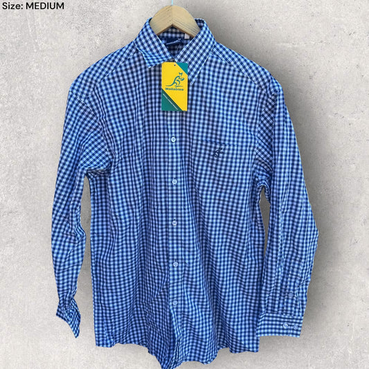 AUSTRALIAN WALLABIES CHECKERED LONG SLEEVE BUTTON UP SHIRT BRAND NEW WITH TAGS