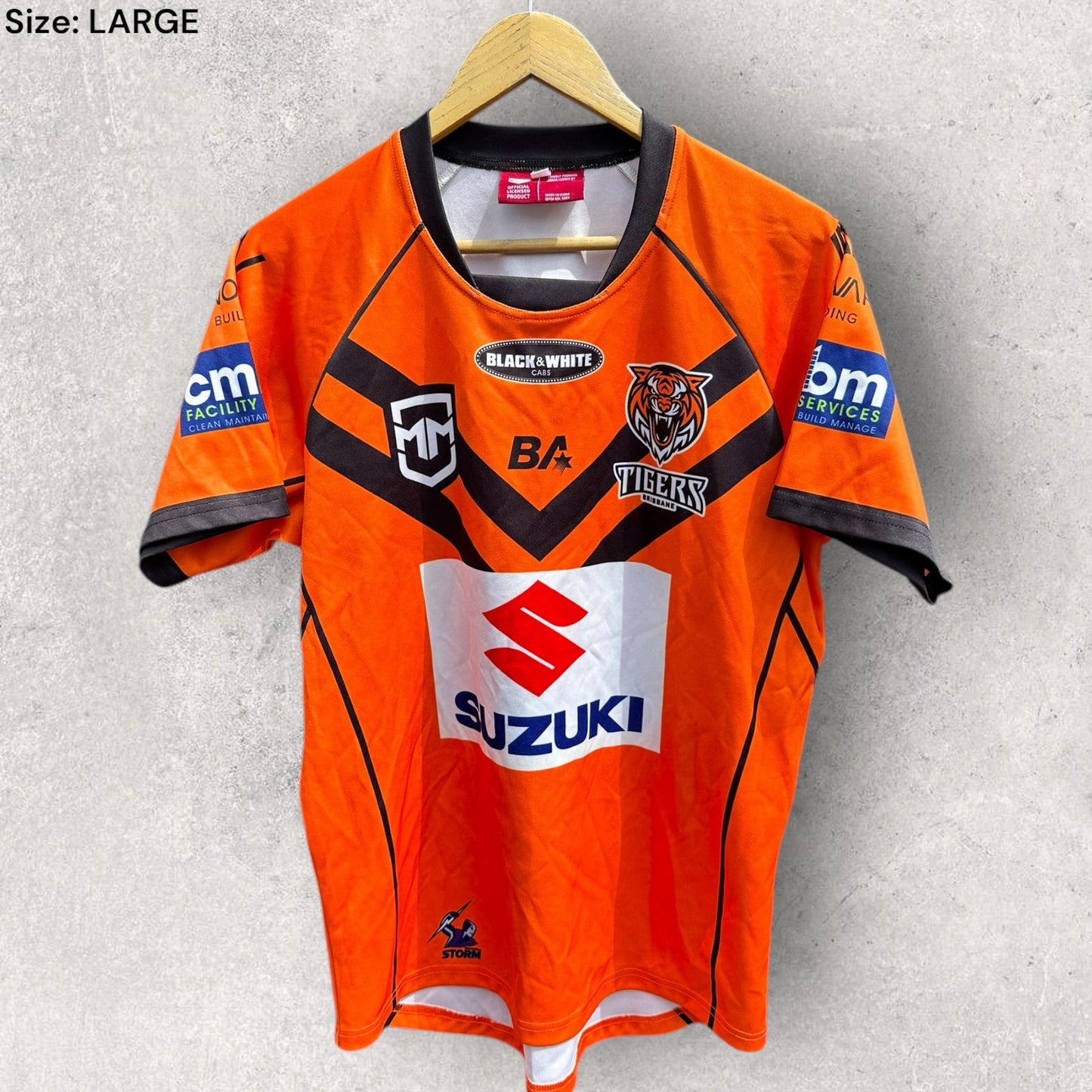 BRISBANE TIGERS MAL MENINGA CUP MATCH WORN JERSEY