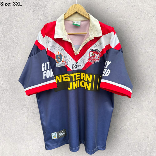 SYDNEY ROOSTERS 2002 ISC HOME JERSEY PREMIERSHIP YEAR SIGNED