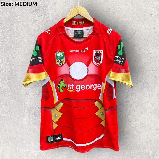 ST GEORGE ILLAWARRA DRAGONS 2015 ISC IRON MAN MARVEL JERSEY