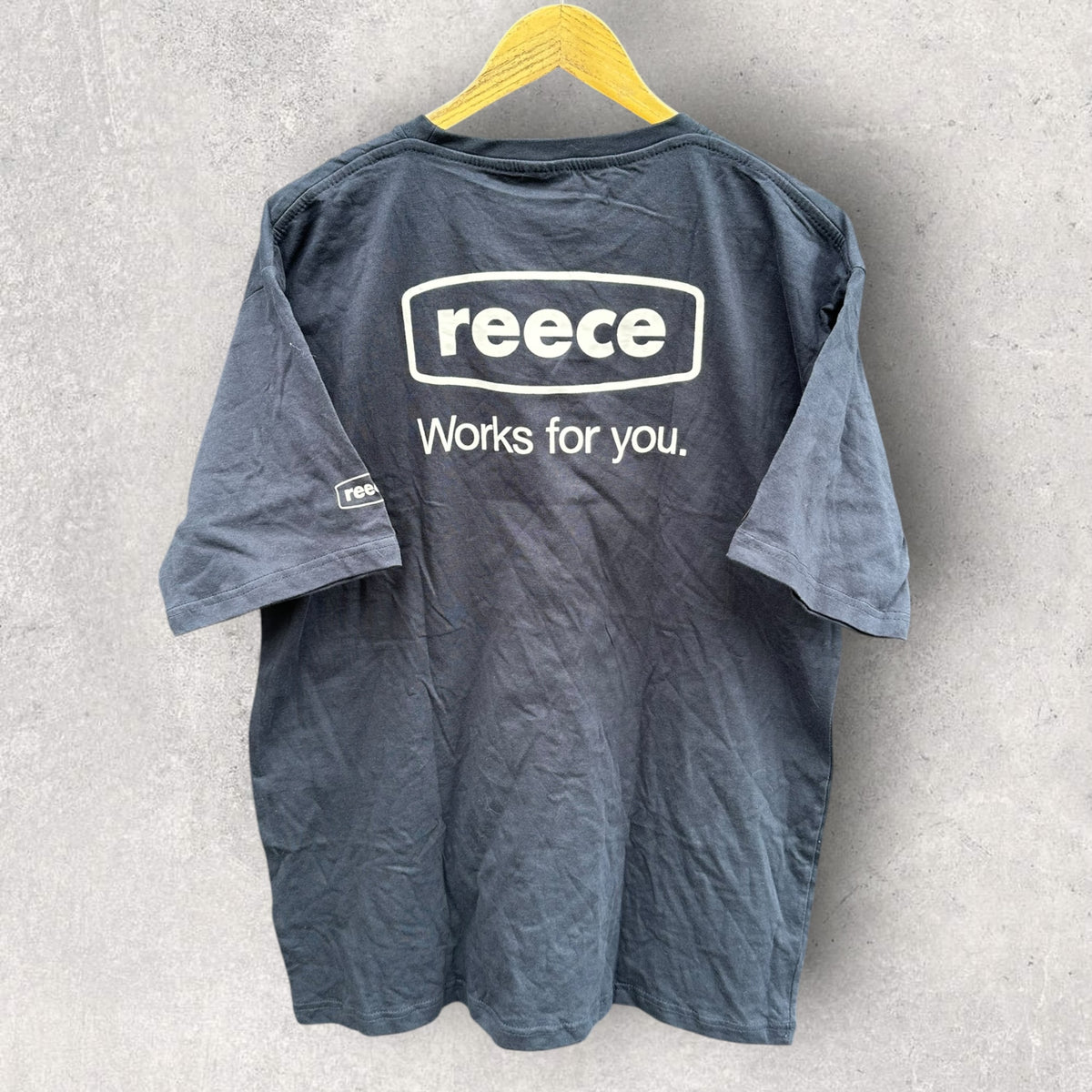 Reece Plumbing “Works for You” Navy Blue Short Sleeve Tradesman Shirt