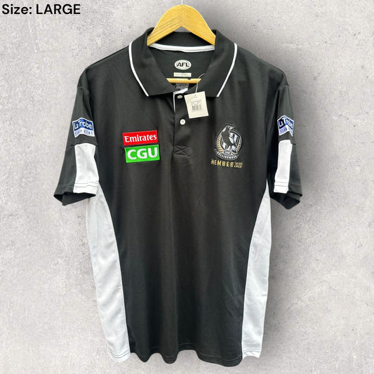 COLLINGWOOD MAGPIES 2020 MEMBERS AFL POLO SHIRT BRAND NEW WITH TAGS