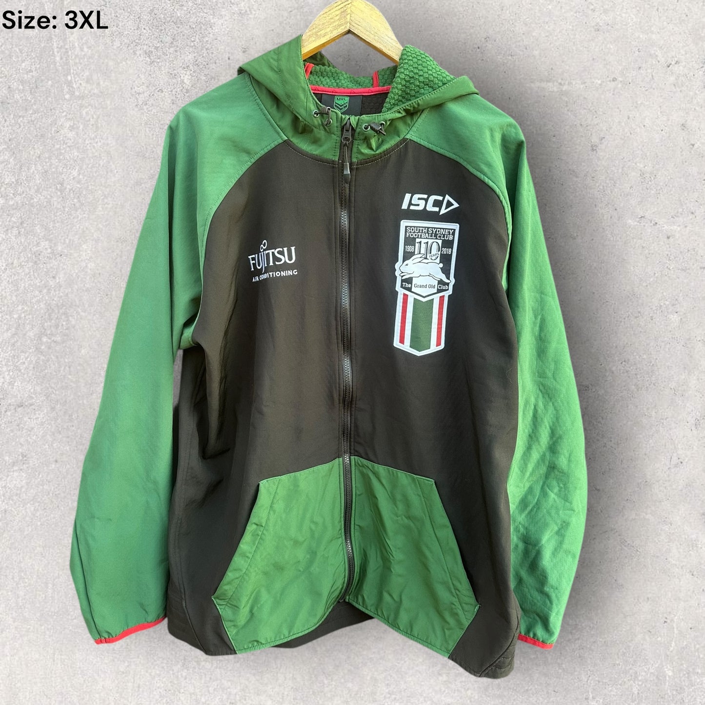 SOUTH SYDNEY RABBITOHS ISC 2018 FULL ZIP HOODED JACKET