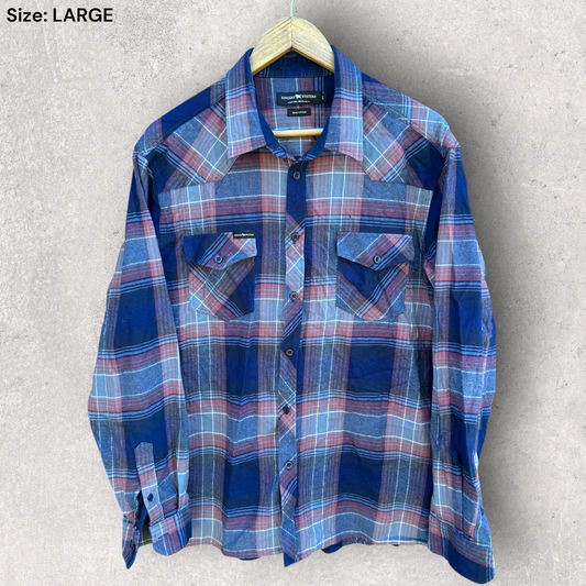 Ringers Western Long Sleeve Plad Button Up Shirt