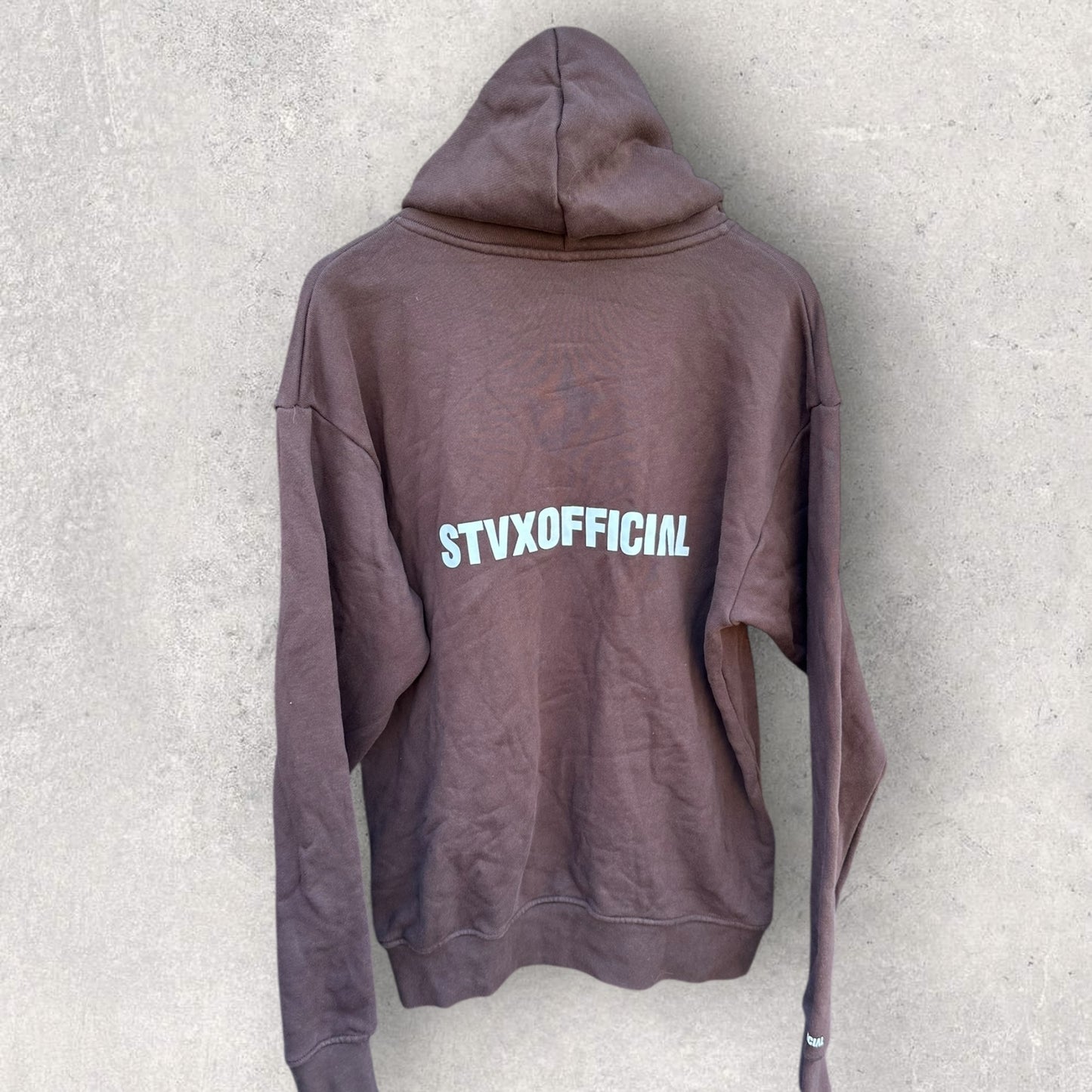 STAX OFFICIAL BROWN OVERSIZED HOODED JUMPER