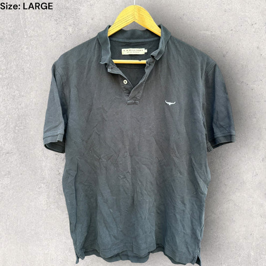 RM WILLIAMS BLACK POLO SHORT SLEEVE SHIRT