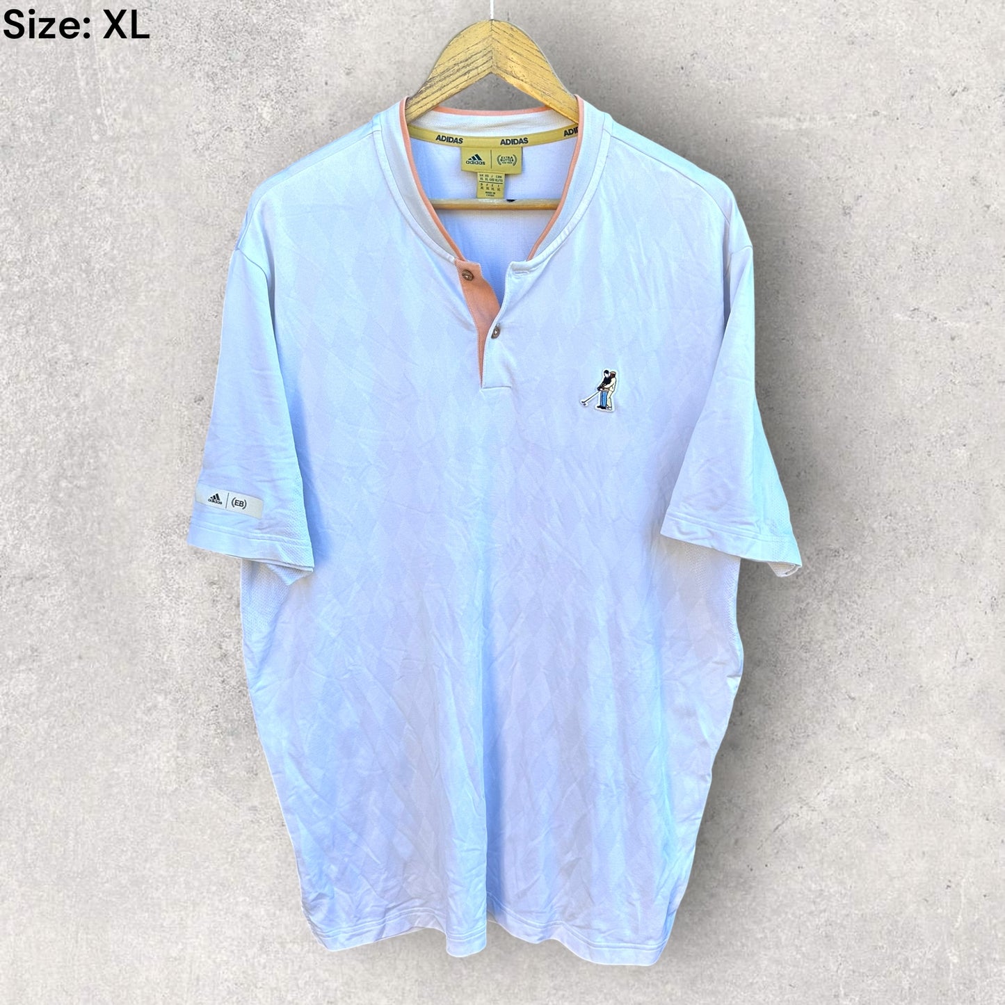 ADIDAS X EXTRA BUTTER HAPPY GILMORE WHITE GOLF POLO SHIRT