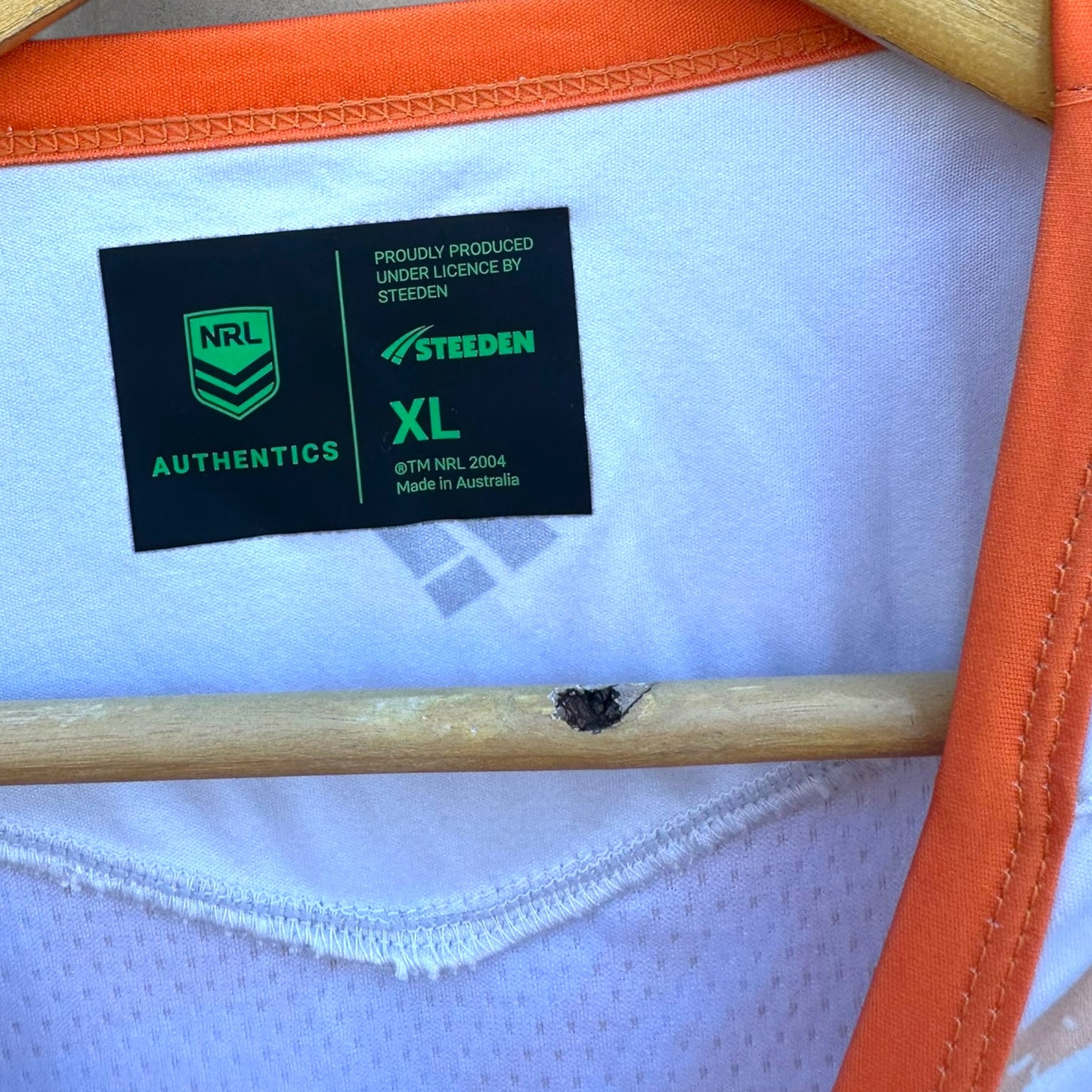 WESTS TIGERS 2025 PLAYER TRAINING SINGLET ISSUED TO REUBEN PORTER
