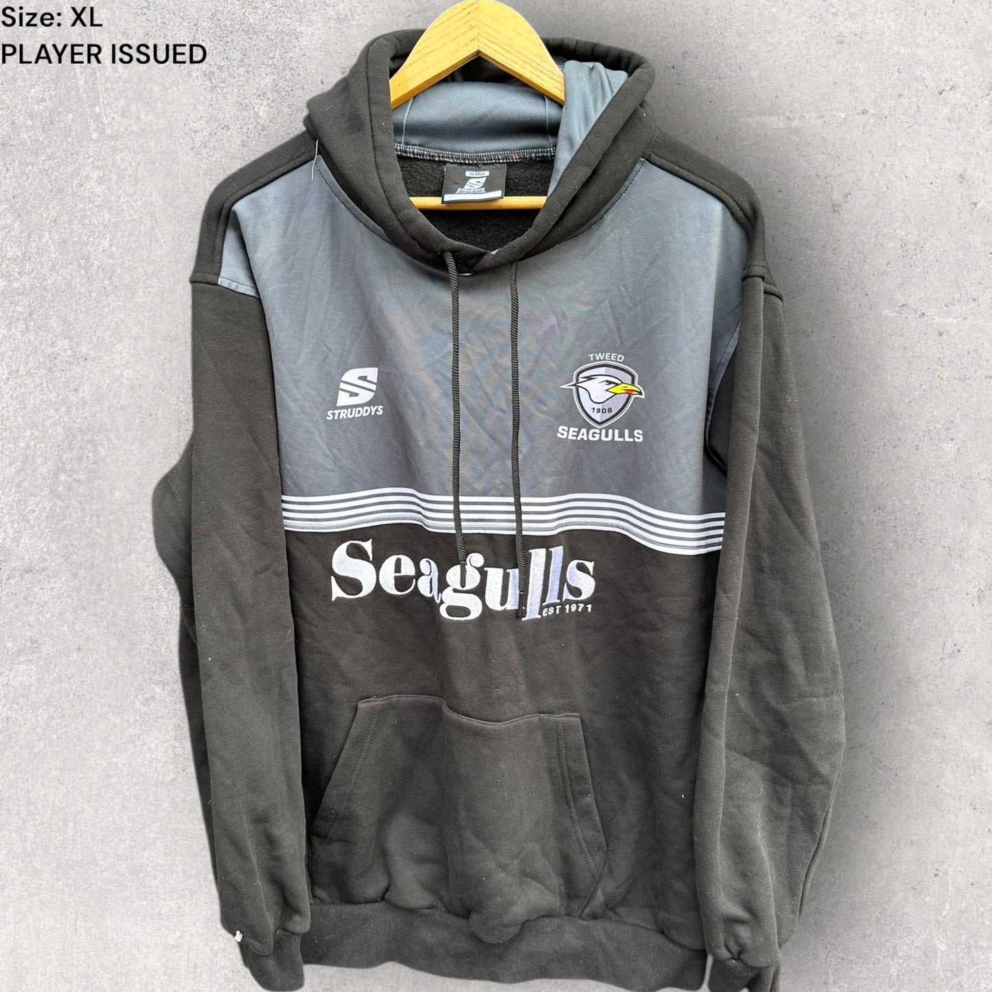 TWEED SEAGULLS PLAYER HOODED JUMPER ISSUED TO SAM MCINTYRE