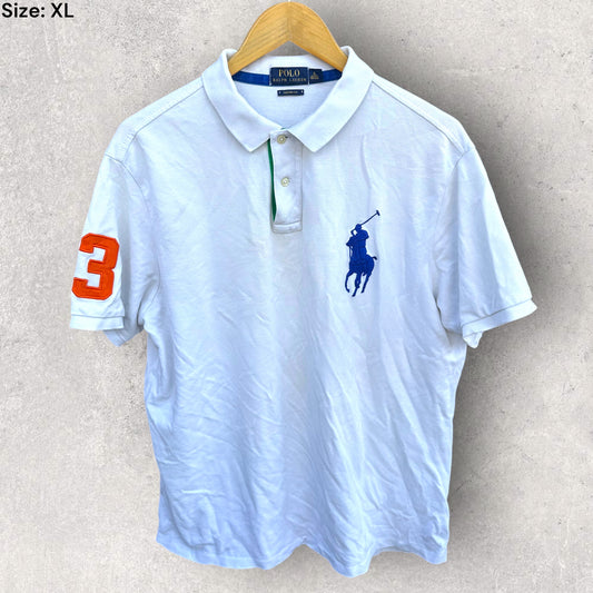 RALPH LAUREN POLO WHITE BIG PONY POLO SHIRT