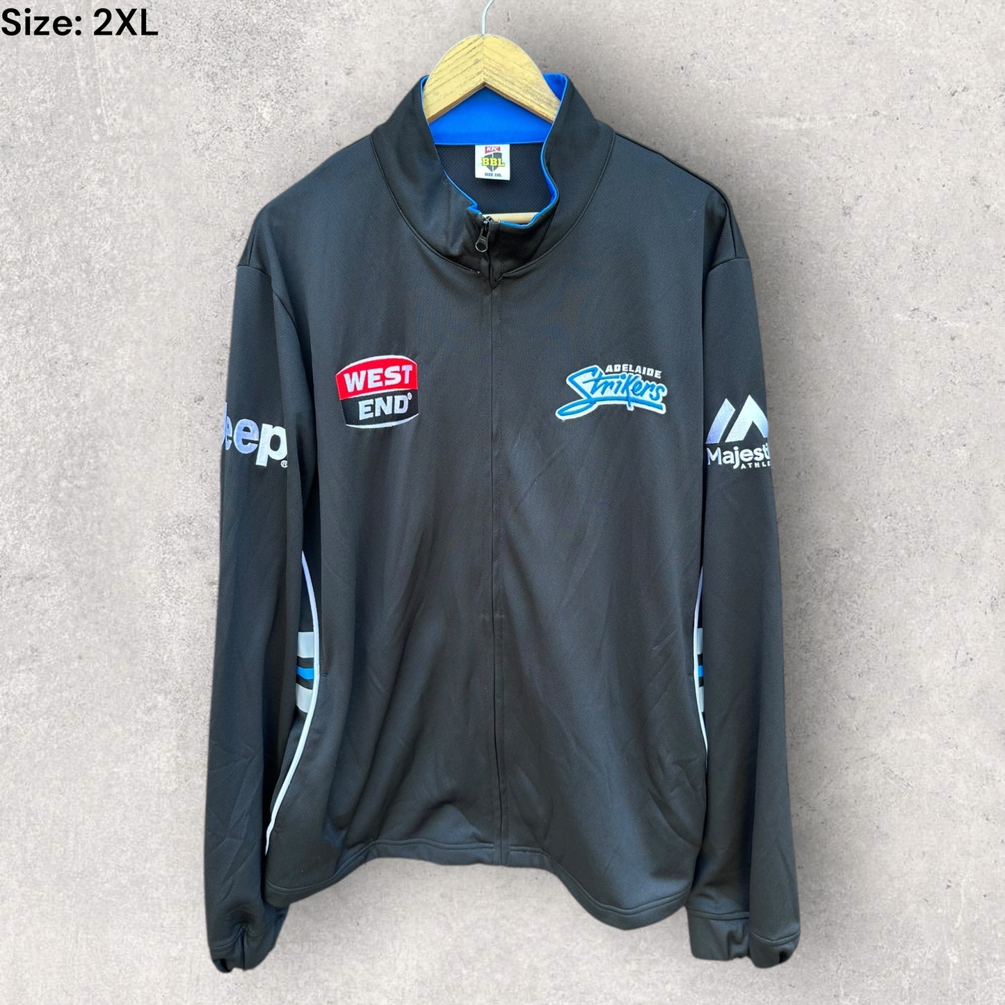 ADELAIDE STRIKERS FULL ZIP BLACK TRACK JACKET