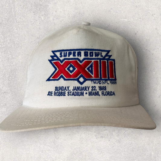 SUPER BOWL XXIII 1988 NFL WHITE SNAPBACK HAT
