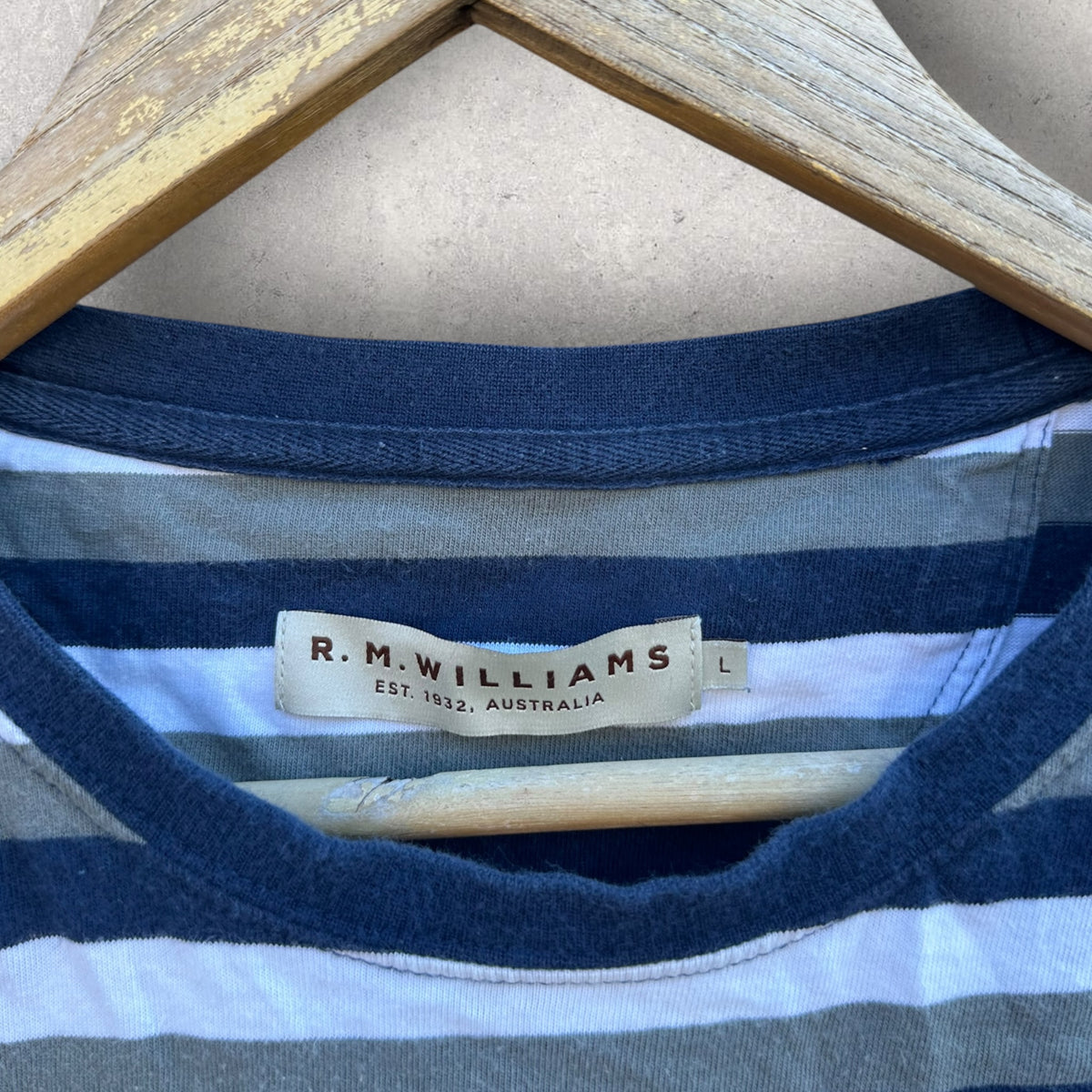 RM Williams Stripped Blue/White/Green Shirt