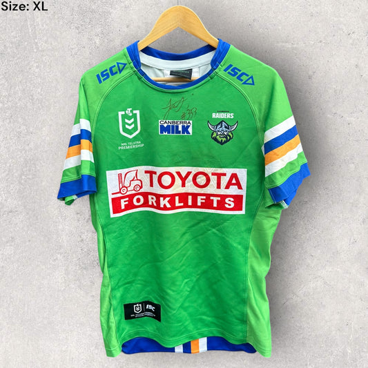 EMRE GULER CANBERRA RAIDERS 2023 HOME MATCH WORN JERSEY + SIGNED