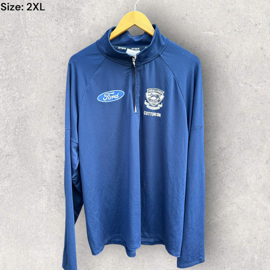 GEELONG CATS ON FIELD HALF ZIP LONG SLEEVE TOP