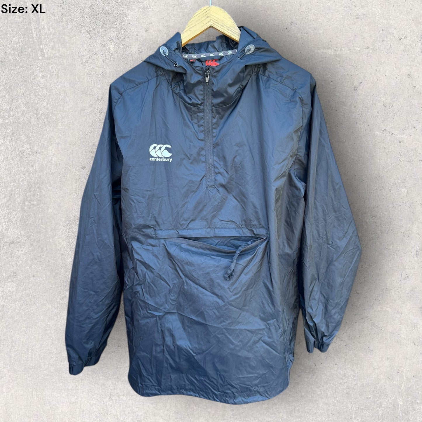 CANTERBURY BLACK HALF ZIP LIGHTWEIGHT RAINJACKET