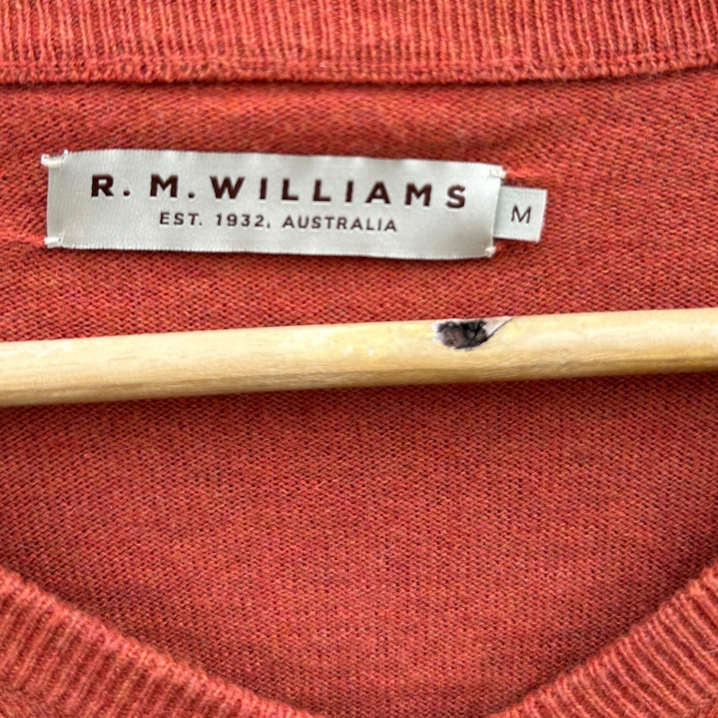 RM WILLIAMS WOOLEN CLAY COLOURED PULLOVER CARDIGAN