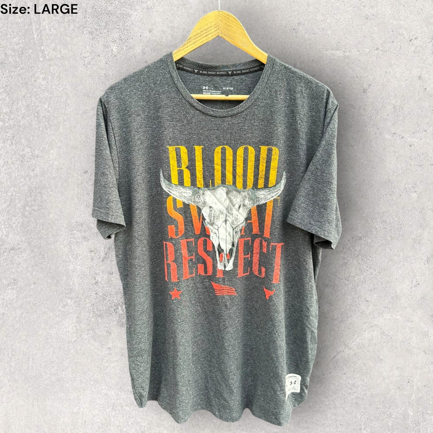 Project Rock X Under Armour Blood Sweat & Tears grey short sleeve shirt