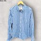 ABERCROMBIE & FITCH MENS BLUE & WHITE CHECKERED LONG SLEEVE BUTTON UP MUSCLE SHIRT