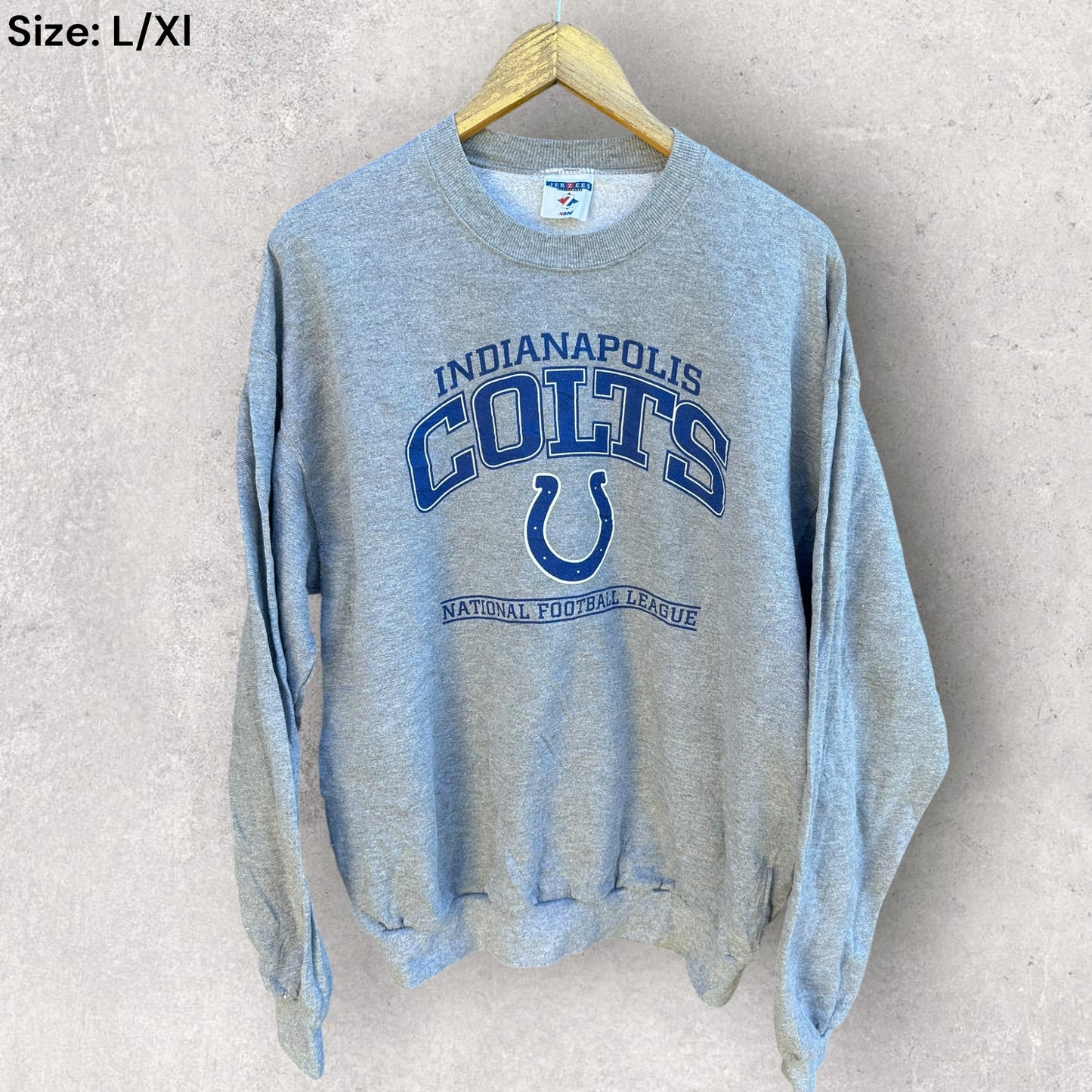 INDIANAPOLIS COLTS VINTAGE GREY PULLOVER CREW NECK JUMPER