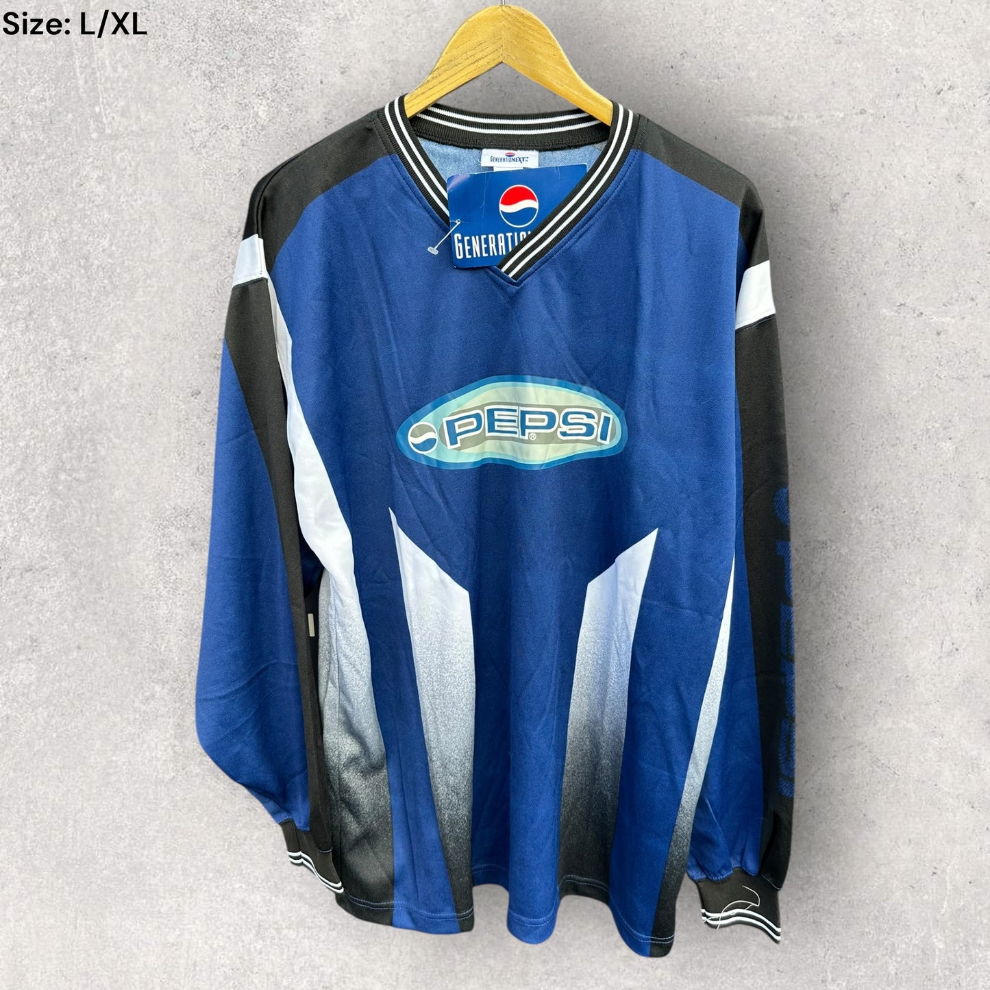 PEPSI GENERATION NEXT LONG SLEEVE VINTAGE JERSEY DEADSTOCK NEW WITH TAGS