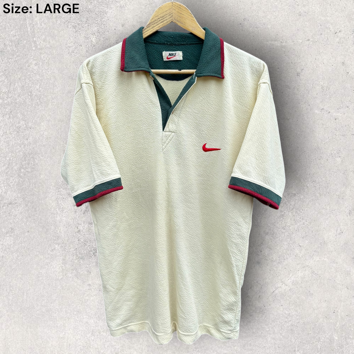 Nike Cream Vintage Collared Short Sleeve Shirt