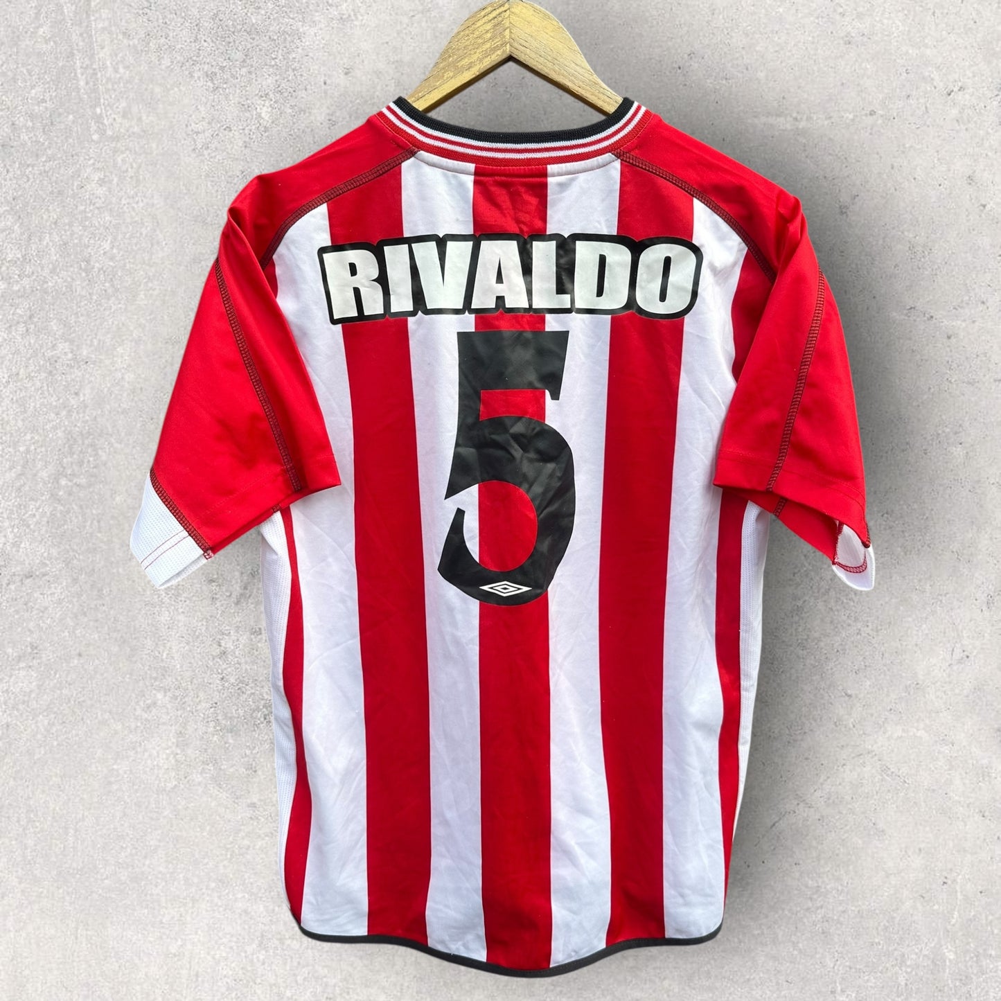 OLYMPIACOS RIVALDO 2002-2003 UMBRO HOME FOOTBALL VINTAGE JERSEY