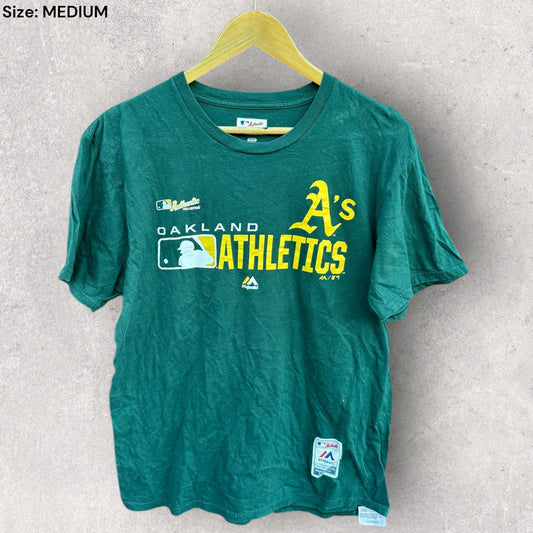 OAKLAND ATHLETICS MAJESTIC GREEN MLB BASEBALL SHIRT