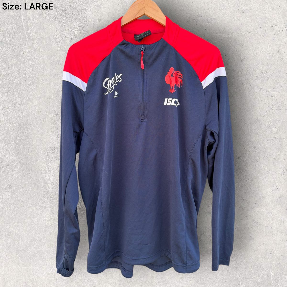 Sydney Roosters ISC Chest Zip Long Sleeve NRL Training Shirt