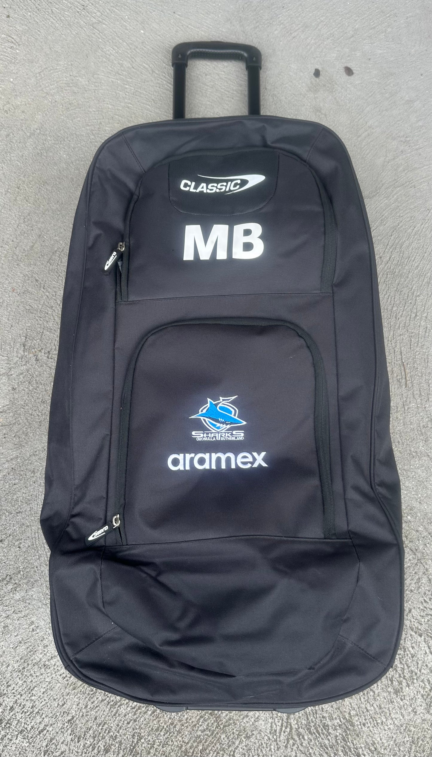 Cronulla Sharks Max Bradbury Player Travel Suitcase Black Bag