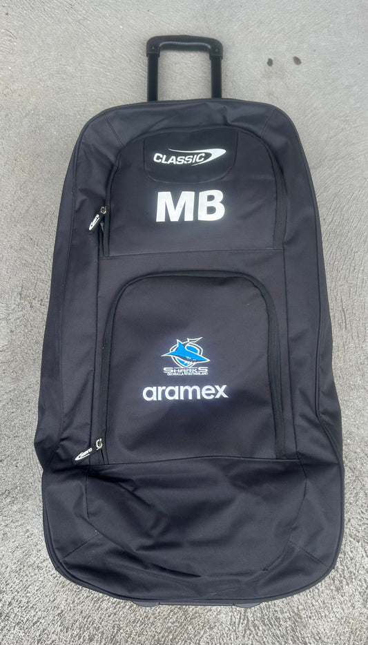 Cronulla Sharks Max Bradbury Player Travel Suitcase Black Bag