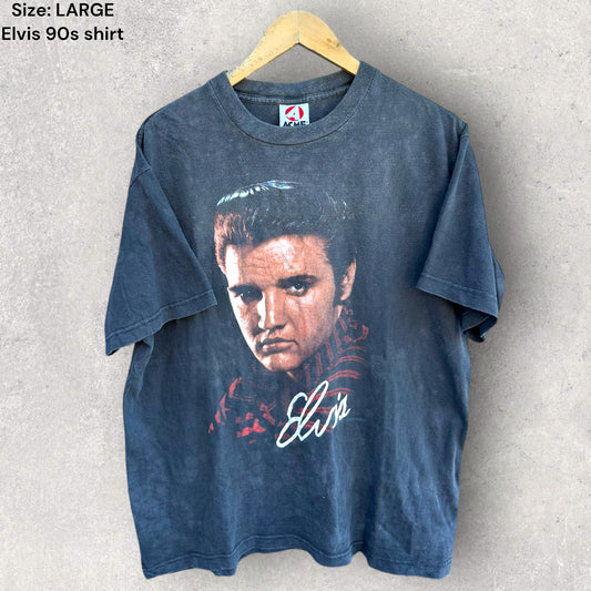 ELVIS PRESLEY VINTAGE 90s BLACK T-SHIRT