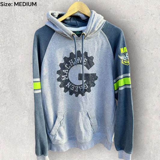Canberra Raiders ISC Staff issued Green Machine Grey Hooded Jumper