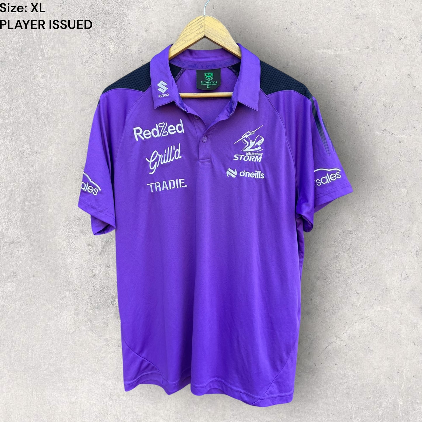 MELBOURNE STORM PLAYER ISSUED MEDIA POLO SHIRT