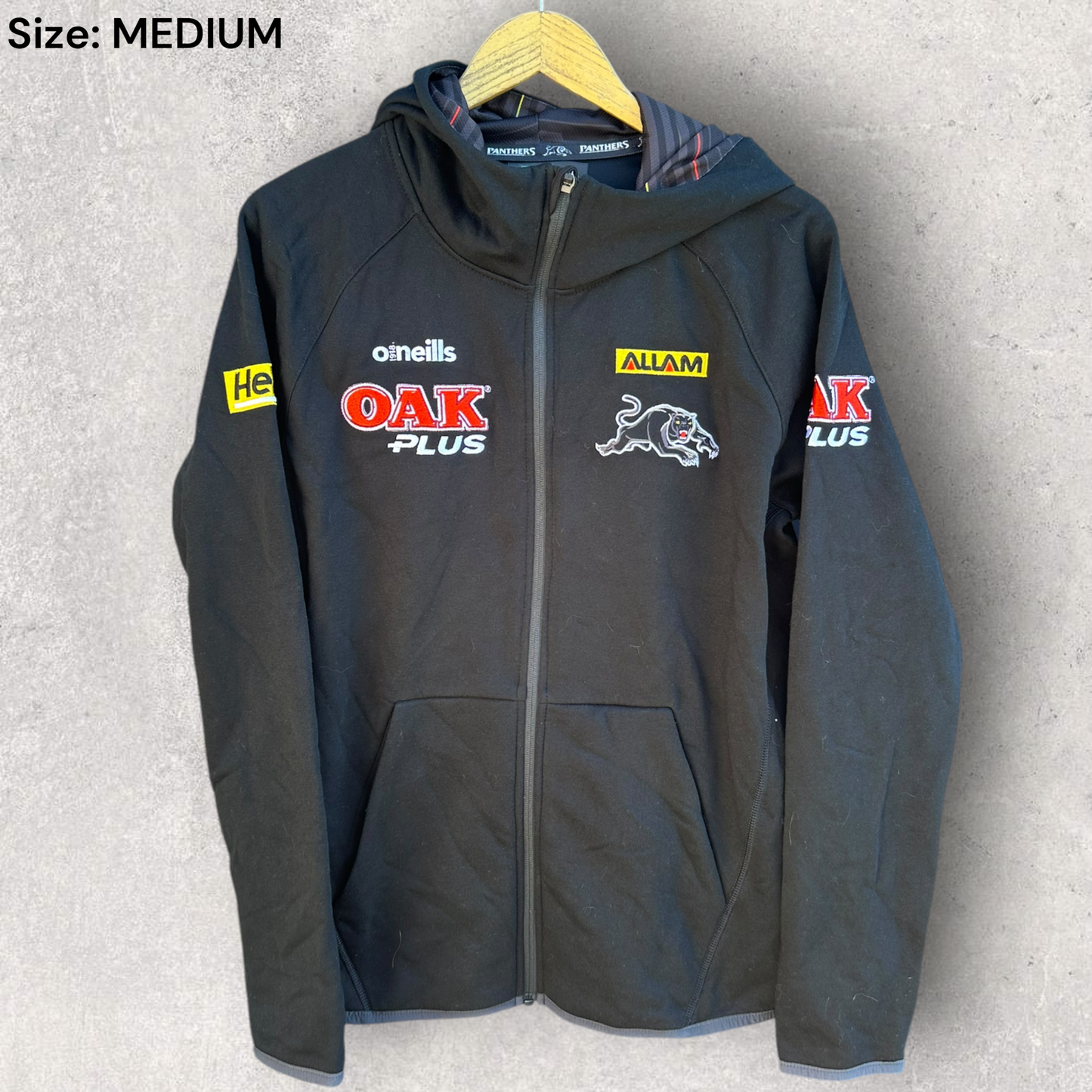 Penrith Panthers O’Neills Black Full Zip Hooded NRL Jacket