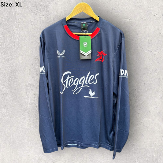 SYDNEY ROOSTERS CASTORE LONG SLEEVE TRAINING SHIRT BRAND NEW WITH TAGS