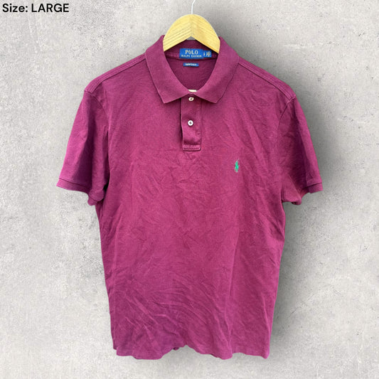 RALPH LAUREN POLO BURGUNDY SHORT SLEEVE POLO SHIRT