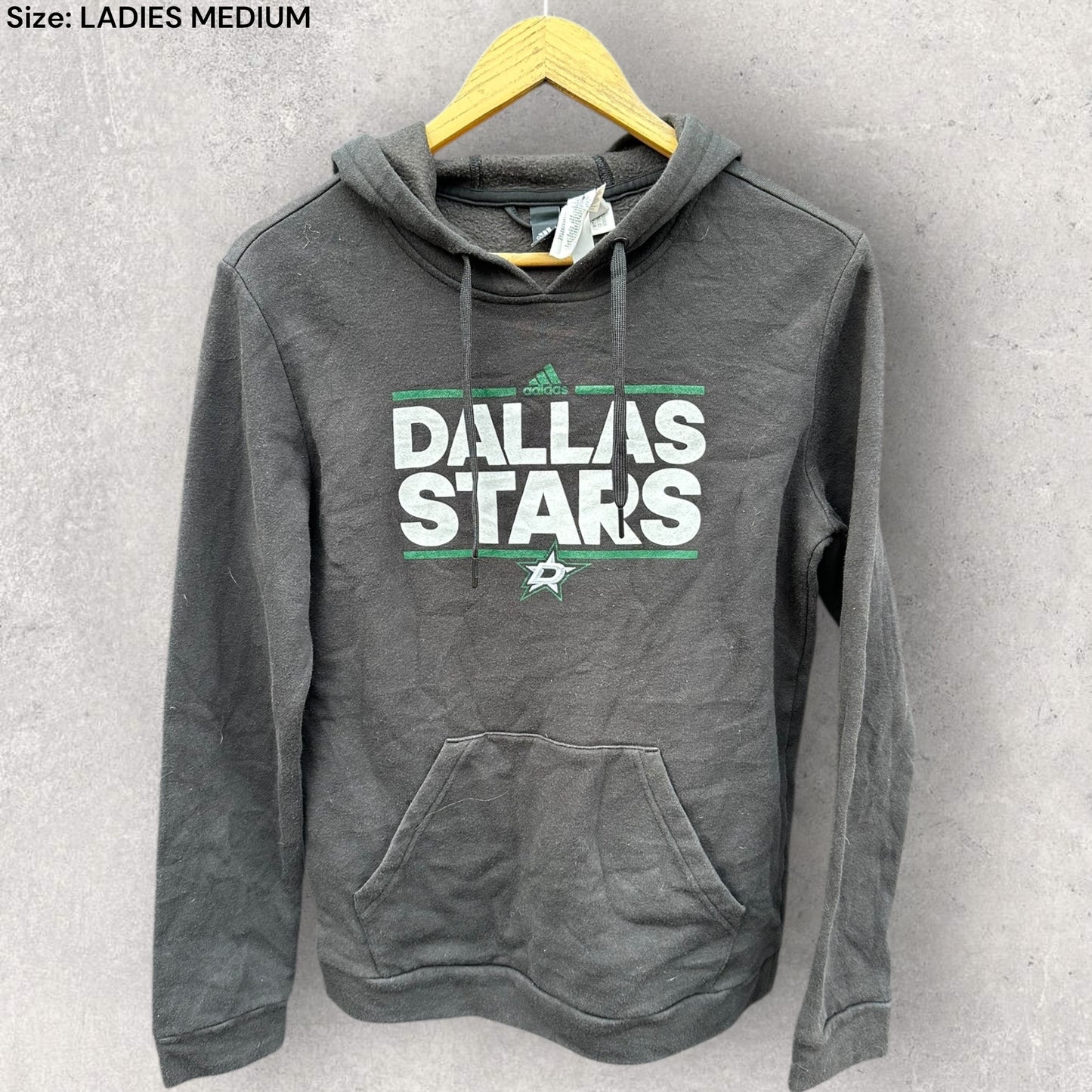 DALLAS STARS NHL ADIDAS BLACK PULLOVER HOODED LADIES JUMPER