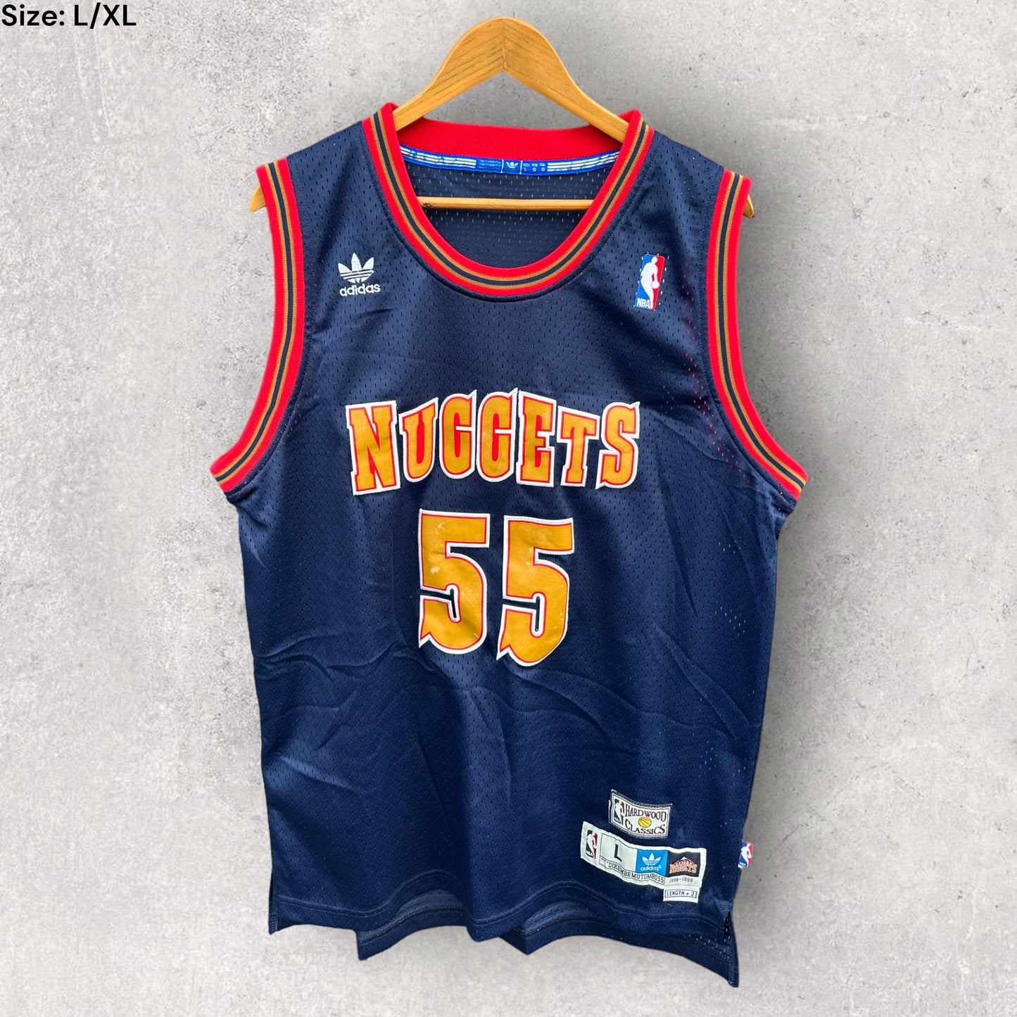 DIKEMBE MUTOMBO DENVER NUGGETS ADIDAS JERSEY