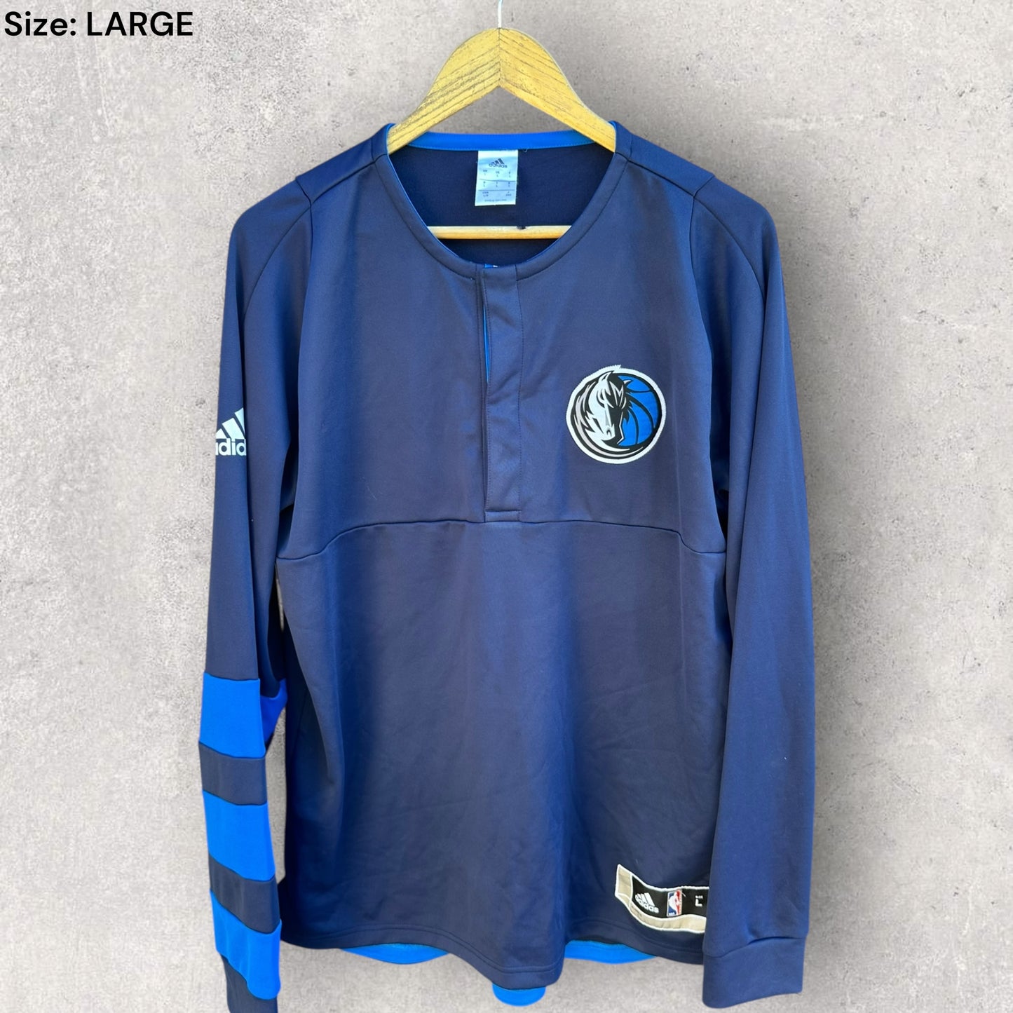 DALLAS MAVERICKS ADIDAS LONG SLEEVE WARM UP TOP
