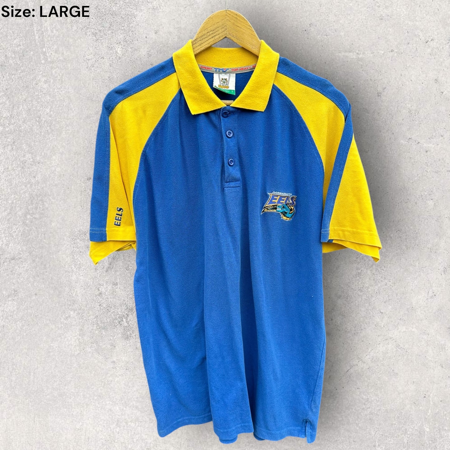 Parramatta Eels Top Heavy Sports Vintage Nrl Polo Shirt