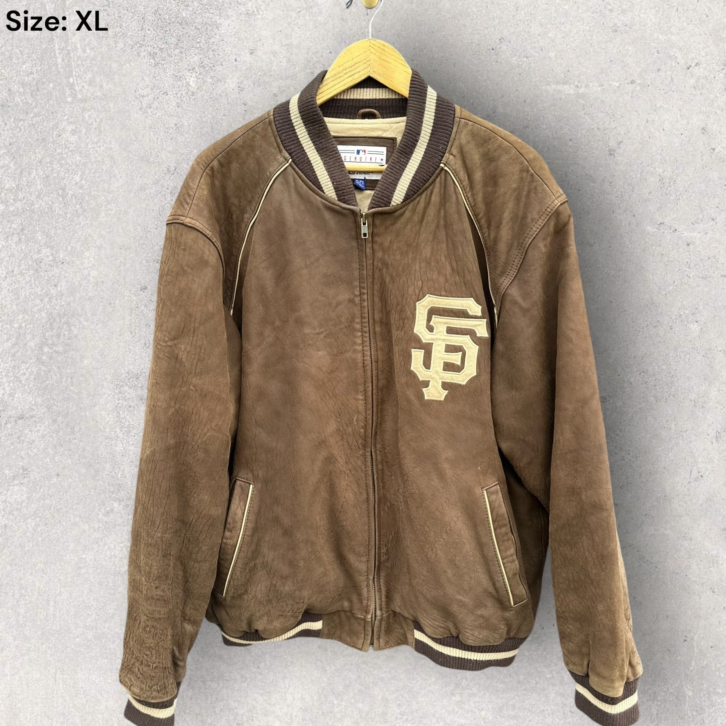 SAN FRANCISCO GIANTS X CARL BANKS MLB BROWN BOMBER JACKET