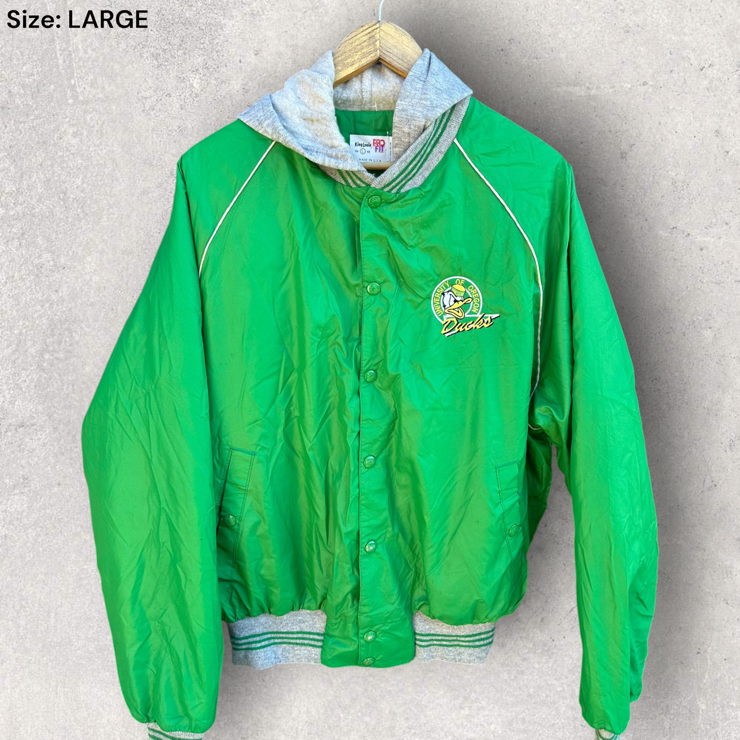 Oregon Ducks King Louie Pro Fit NCAA Green Wind Fleece Made In USA