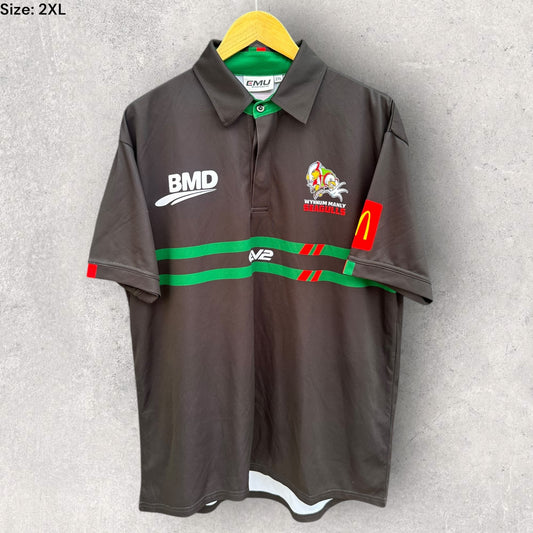 WYNNUM MANLY SEAGULLS BLACK POLO SHIRT