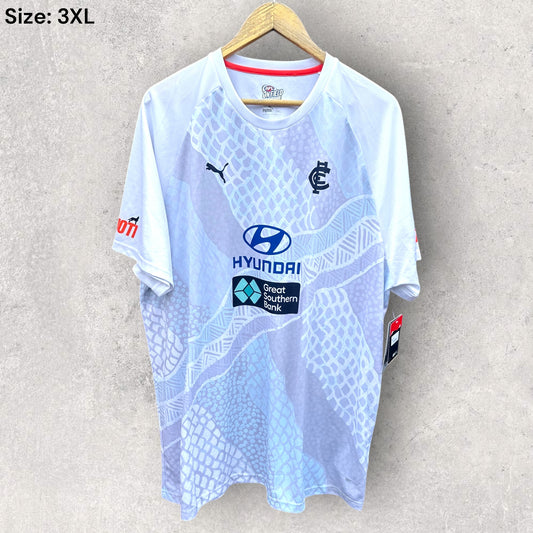 CARLTON BLUES PUMA AFL WHITE TRAINING SHIRT BRAND NEW WITH TAGS