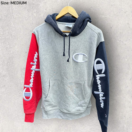 CHAMPION REVERSE WEAVE COLORBLOCK PULLOVER HOODIE SWEATSHIRT