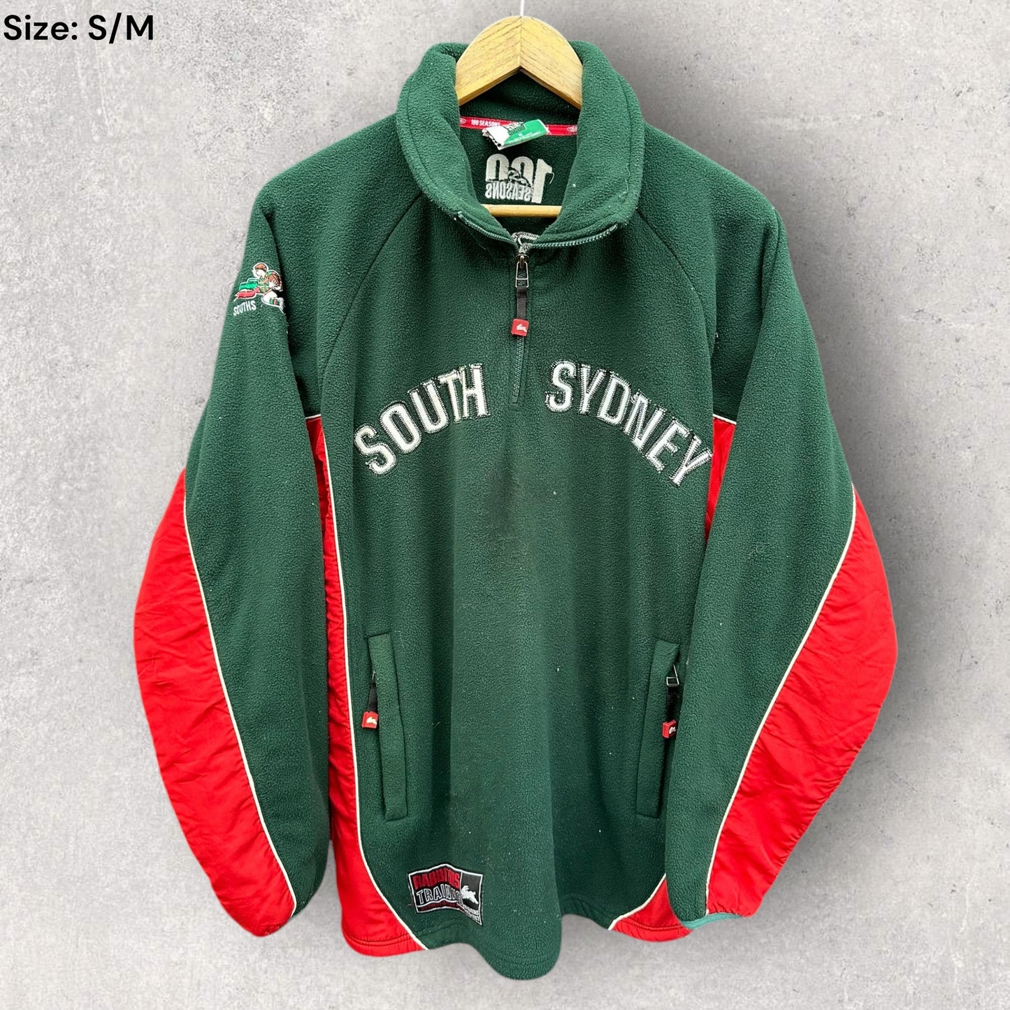 South Sydney Rabbitohs 2007 100 Seasons Chest Zip Fleece Nrl Jumper