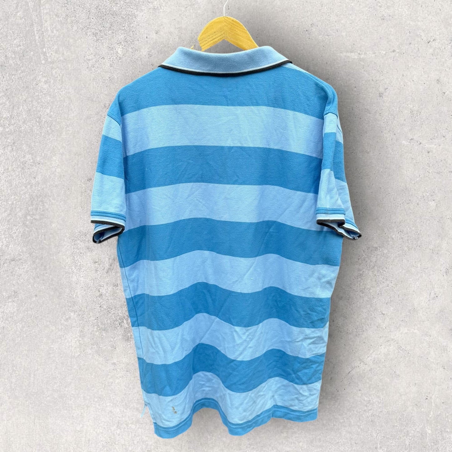 CRONULLA SHARKS ISC BLUE STRIPPED POLO SHIRT